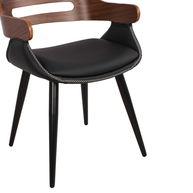 Armchair Auxiliary Superior Pro Walnut-Black PU FK8491.01 50x53x76cm Armchair Auxiliary Superior Pro Walnut-Black PU FK8491.01 50x53x76cm