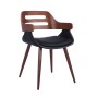 Armchair Auxiliary Superior Pro Walnut-Black PU FK8491.01 50x53x76cm