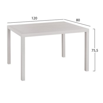Set 5 pieces with Table 120x80x75.50 & Armchairs Polypropylene in White color FK10524 Set 5 pieces with Table 120x80x75.50 & Armchairs Polypropylene in White color FK10524