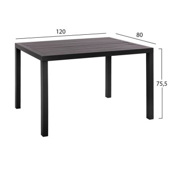 DINING SET 5PCS FK10525-ALUMINUM TABLE IN DARK GREY 120Χ80Χ75.5H & 4 CHAIRS IN GREY DINING SET 5PCS FK10525-ALUMINUM TABLE IN DARK GREY 120Χ80Χ75.5H & 4 CHAIRS IN GREY