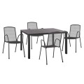 Set 5 pieces with Table 140x80x75.5 aluminum & Metallic chairs Grey color FK10533 Set 5 pieces with Table 140x80x75.5 aluminum & Metallic chairs Grey color FK10533
