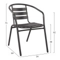 Set 3 pieces With Table Figo 70x70x72 & Armchairs Laura Grey Color FK10469 Set 3 pieces With Table Figo 70x70x72 & Armchairs Laura Grey Color FK10469