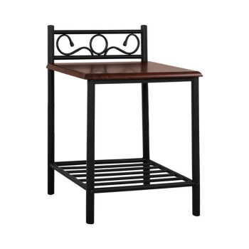 Bedside table Suzie FK388 from metal and wood 45x35x48-61Η cm