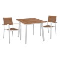 Set 3 Pieces with Table 80x80x73 & Armchairs Aluminum in White Color FK10537.01 Set 3 Pieces with Table 80x80x73 & Armchairs Aluminum in White Color FK10537.01