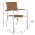 Set 3 Pieces with Table 80x80x73 & Armchairs Aluminum in White Color FK10537.01 Set 3 Pieces with Table 80x80x73 & Armchairs Aluminum in White Color FK10537.01
