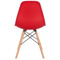 Chair with wooden legs and seat Twist PP Red FK8460.04 46x50x82 cm Chair with wooden legs and seat Twist PP Red FK8460.04 46x50x82 cm