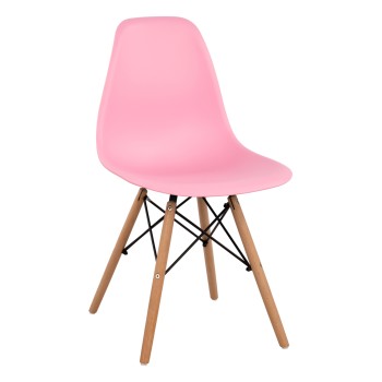 Chair with wooden legs and seat Twist PP Pink FK8460.05 46x50x82 cm