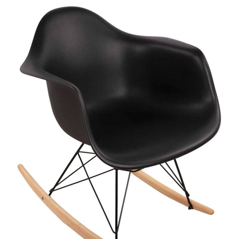 FK0035.12 Rocking Armchair with black seat-Black Frame, 61x71x64cm FK0035.12 Rocking Armchair with black seat-Black Frame, 61x71x64cm