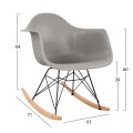 FK0035.20 Rocking Armchair, seat grey-Black Frame, 61x71x64cm FK0035.20 Rocking Armchair, seat grey-Black Frame, 61x71x64cm