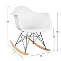 Rocking Armchair, white seat-Black frame FK0035.11 61x71x64 cm Rocking Armchair, white seat-Black frame FK0035.11 61x71x64 cm