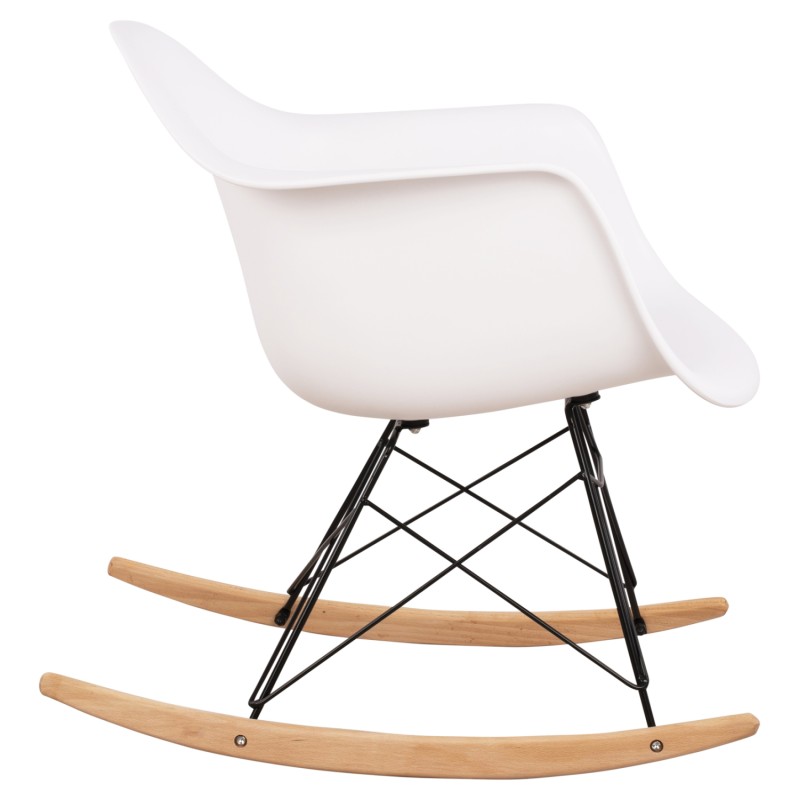 Rocking Armchair, white seat-Black frame FK0035.11 61x71x64 cm Rocking Armchair, white seat-Black frame FK0035.11 61x71x64 cm