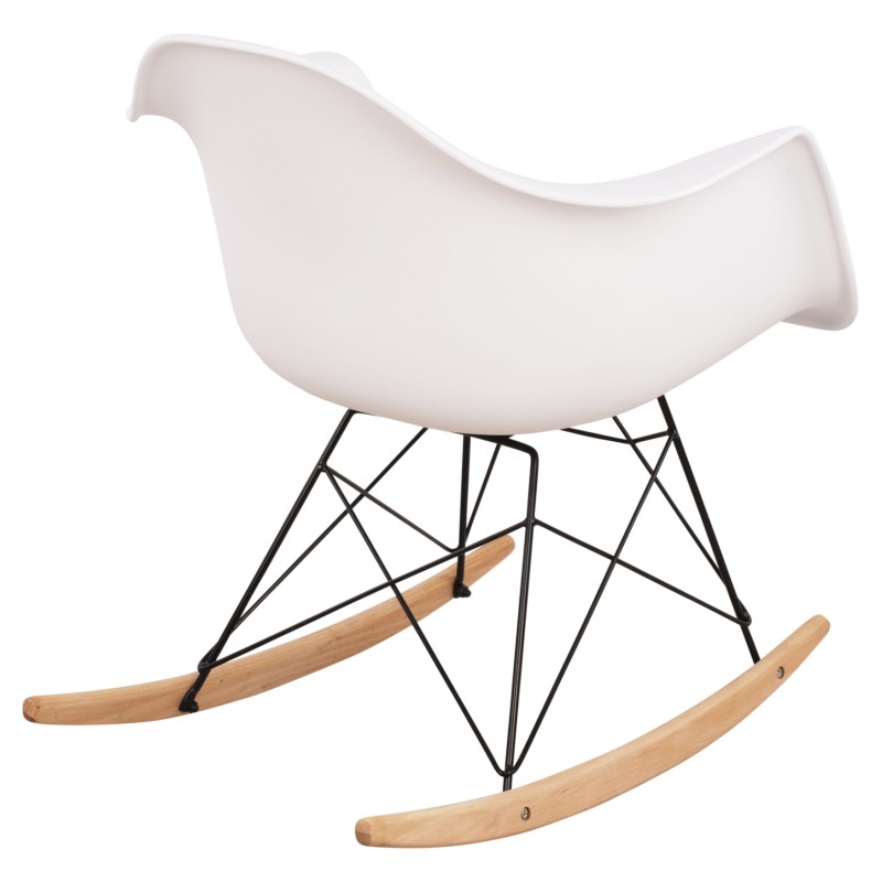 Rocking Armchair, white seat-Black frame FK0035.11 61x71x64 cm Rocking Armchair, white seat-Black frame FK0035.11 61x71x64 cm