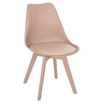Dining Chair Vegas FK0033.45 with polypropylene legs and PP seat Cappuccino 49x55.5x84H cm.