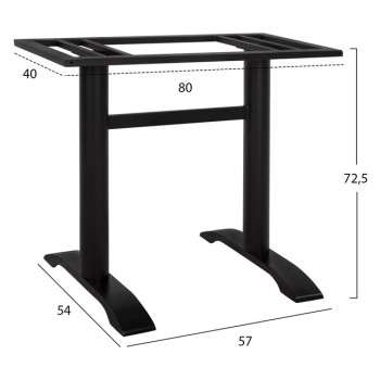 Metal base black matte 57x54x72.5 with desktop support FK458
