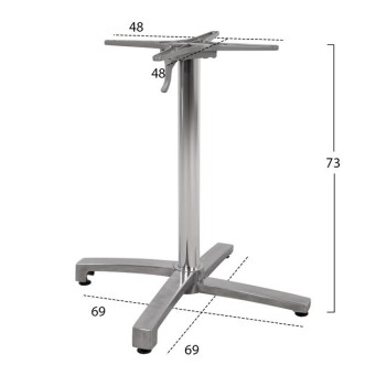 Aluminum base folding chromed 69x69x73cm with cross 48x48 FK459.03 Aluminum base folding chromed 69x69x73cm with cross 48x48 FK459.03