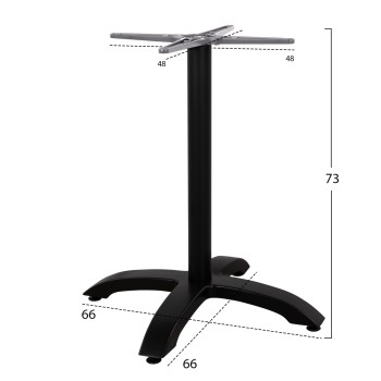 Aluminum Base FK460.01 Black Matte 66x66x72cm with cross 48x48cm Aluminum Base FK460.01 Black Matte 66x66x72cm with cross 48x48cm