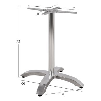 Aluminum Base FK460.03 Chromed 66x66x72H with cross 48x48 Aluminum Base FK460.03 Chromed 66x66x72H with cross 48x48