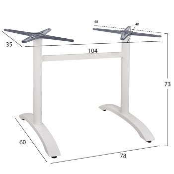 ALUMINUM base 2 legs FK461.02 White 78,5x60x73 ALUMINUM base 2 legs FK461.02 White 78,5x60x73