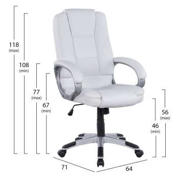 Office chair Director's FK1091.02 White 64x71x118 cm Office chair Director's FK1091.02 White 64x71x118 cm
