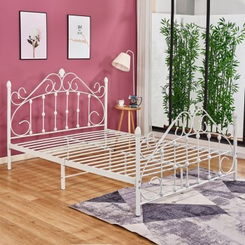 MADEN Metallic Bed 150x200 cm, White Color, FK576.02 MADEN Metallic Bed 150x200 cm, White Color, FK576.02