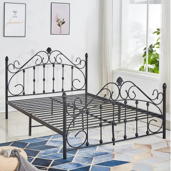 Metallic Bed 150x200 cm Black Color FK576.01 Metallic Bed 150x200 cm Black Color FK576.01