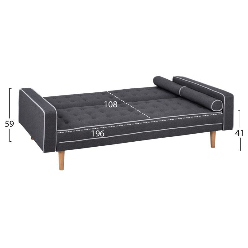Sofa Bed Salvador FK3150.01 Grey with 2 Pillows 222x97x80Hcm Sofa Bed Salvador FK3150.01 Grey with 2 Pillows 222x97x80Hcm