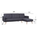 Reversible Corner Sofa Bed Talia FK3153 Grey Fabric 269x152x87cm