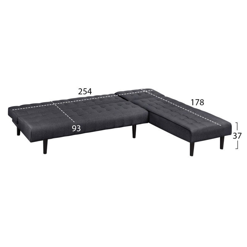 Corner Sofa Bed Reversible Zelda FK3154.01 with grey fabric 254x163x74cm Corner Sofa Bed Reversible Zelda FK3154.01 with grey fabric 254x163x74cm