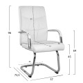 Visitor's Armchair JACOB FK1045.12 White PU with chromed base 57x73.5x96 cm Visitor's Armchair JACOB FK1045.12 White PU with chromed base 57x73.5x96 cm