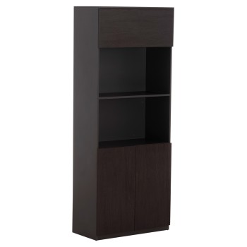 PROFESSIONAL OFFICE BOOKCASE ROSEWOOD FK2089 MELAMINE IN GREY-WENGE 80x40x200Hcm