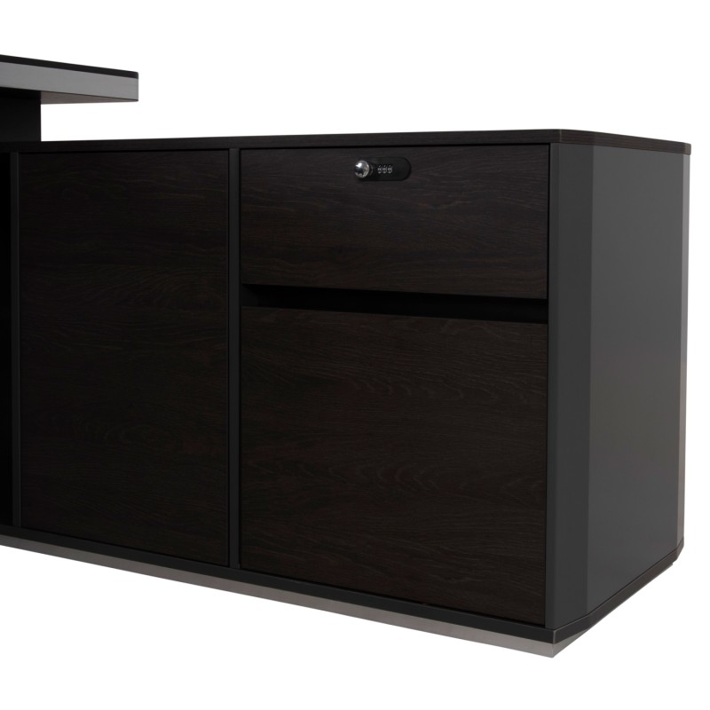 Professional office right corner Rosewood FK2083R 220x180x76Ηcm Professional office right corner Rosewood FK2083R 220x180x76Ηcm