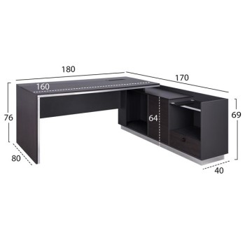 Professional office right corner Rosewood FK2086R 180x170x76cm Professional office right corner Rosewood FK2086R 180x170x76cm