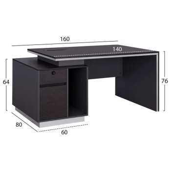 Professional office with left cabinet Rosewoof FK2087L 160x80x76cm Professional office with left cabinet Rosewoof FK2087L 160x80x76cm