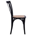 Chair Owen Stackable beech wood Black Matte with crossed back FK8575.02 45x55,5x90 cm
