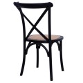Chair Owen Stackable beech wood Black Matte with crossed back FK8575.02 45x55,5x90 cm