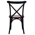 Chair Owen Stackable beech wood Black Matte with crossed back FK8575.02 45x55,5x90 cm