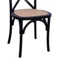 Chair Owen Stackable beech wood Black Matte with crossed back FK8575.02 45x55,5x90 cm