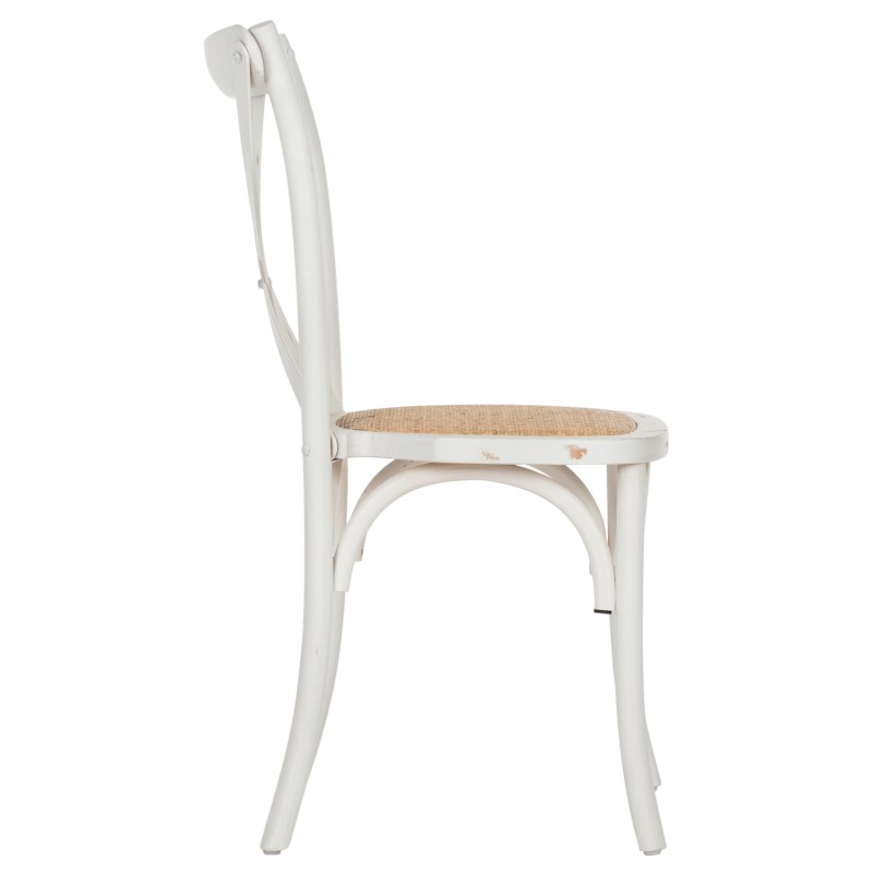 Chair Owen Stackable Wooden from Beech wood White Wash Color with crossed back FK8575.04 45x55,5x90 cm