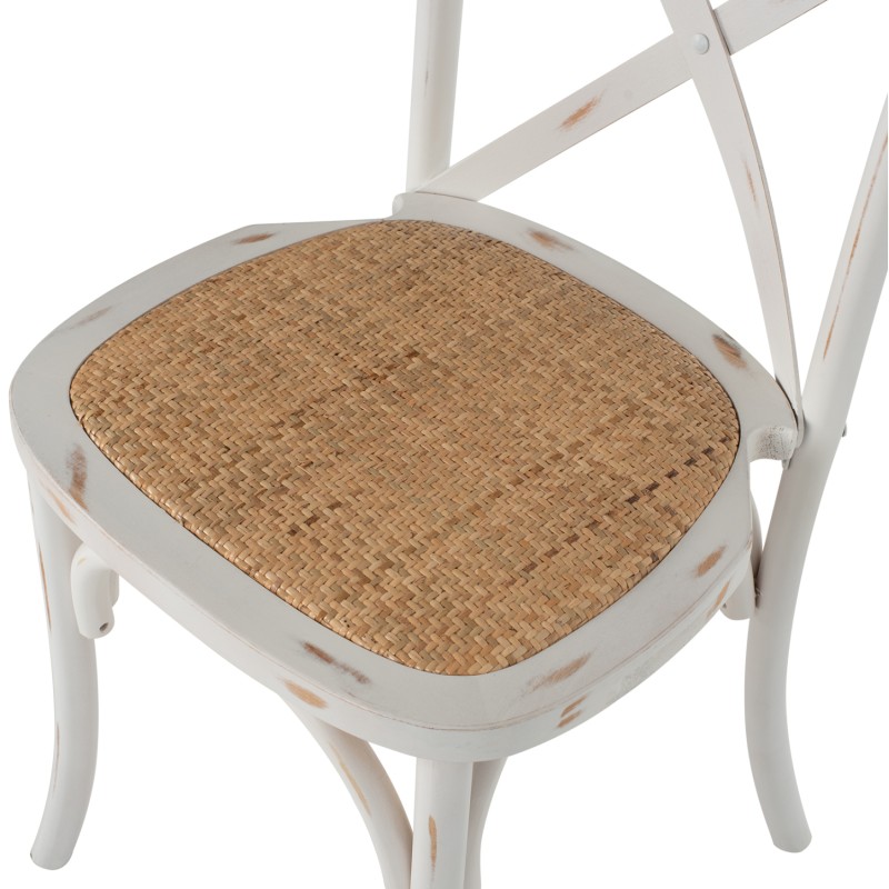 Chair Owen Stackable Wooden from Beech wood White Wash Color with crossed back FK8575.04 45x55,5x90 cm
