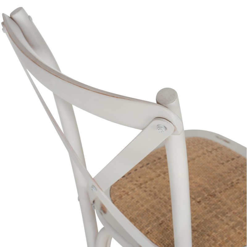 Chair Owen Stackable Wooden from Beech wood White Wash Color with crossed back FK8575.04 45x55,5x90 cm