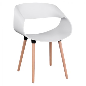 Polypropylene Armchair Maggie FK8600.01 in white color 59x53x80 cm
