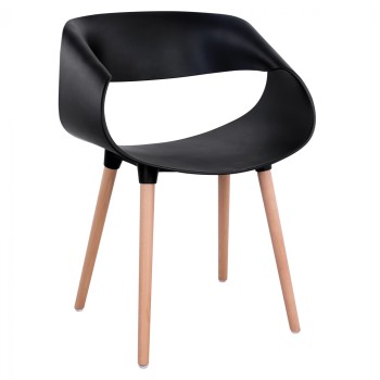 Polypropylene Armchair Maggie FK8600.02 in Black color 59x53x80 cm