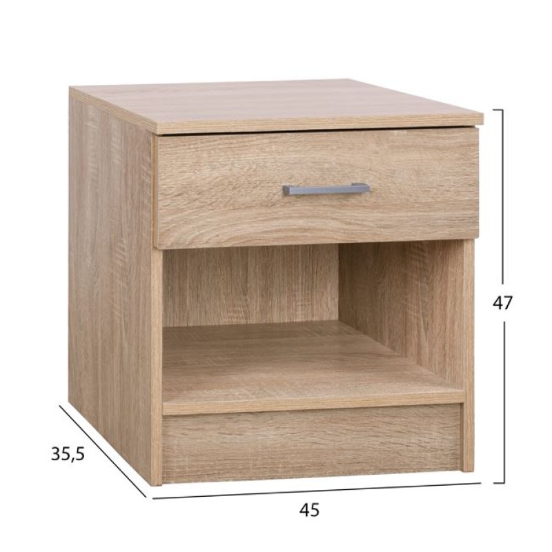 Bedside Table with 1 drawer Sonama 45x35x47cm FK2345.01 Bedside Table with 1 drawer Sonama 45x35x47cm FK2345.01