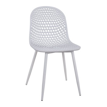 Polypropylene Armchair Milana FK8512.01 White with Metallic Legs 47x58x84cm