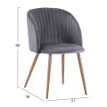 Armchair Leah with velvet grey and metallice legs FK8543.01 51x58x80 cm Armchair Leah with velvet grey and metallice legs FK8543.01 51x58x80 cm
