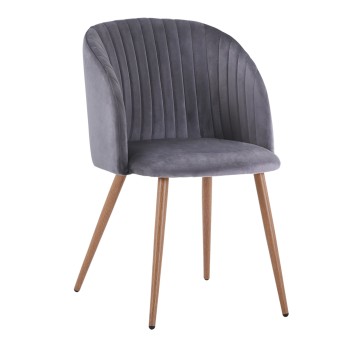 Armchair Leah with velvet grey and metallice legs FK8543.01 51x58x80 cm