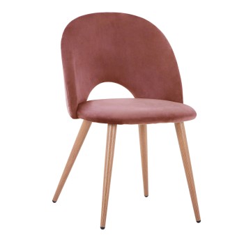 Dining Chair Velvet rotten apple and metallic legs FK8544.02 52x49,5x77 cm