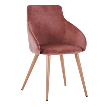 ARMCHAIR IVY VELVET DUSTY PINK AND METAL LEGS FK8546.02 55x55x80Y cm.