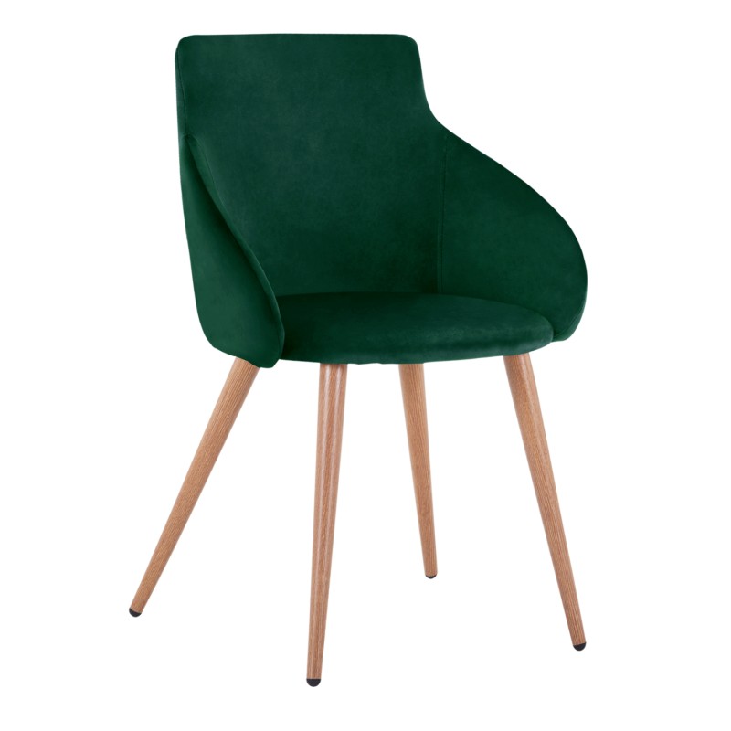 Armchair Ivy Velvet Green and metallic legs FK8546.03 55x55x80 cm Armchair Ivy Velvet Green and metallic legs FK8546.03 55x55x80 cm