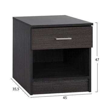 Bedside table with 1 Drawer Zebrano 45x35.5x47cm FK2345.02